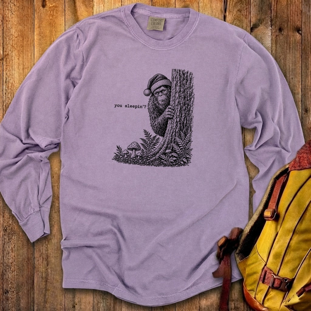 Sasquatch Santa You Sleepin Premium Long Sleeve