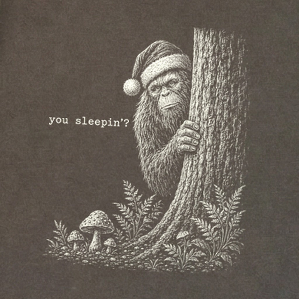 Sasquatch Santa You Sleepin Premium Long Sleeve