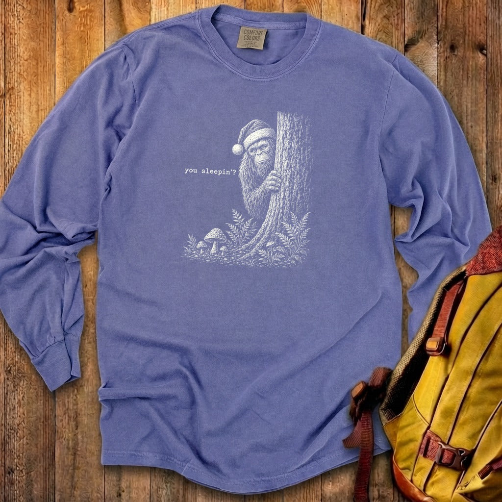 Sasquatch Santa You Sleepin Premium Long Sleeve