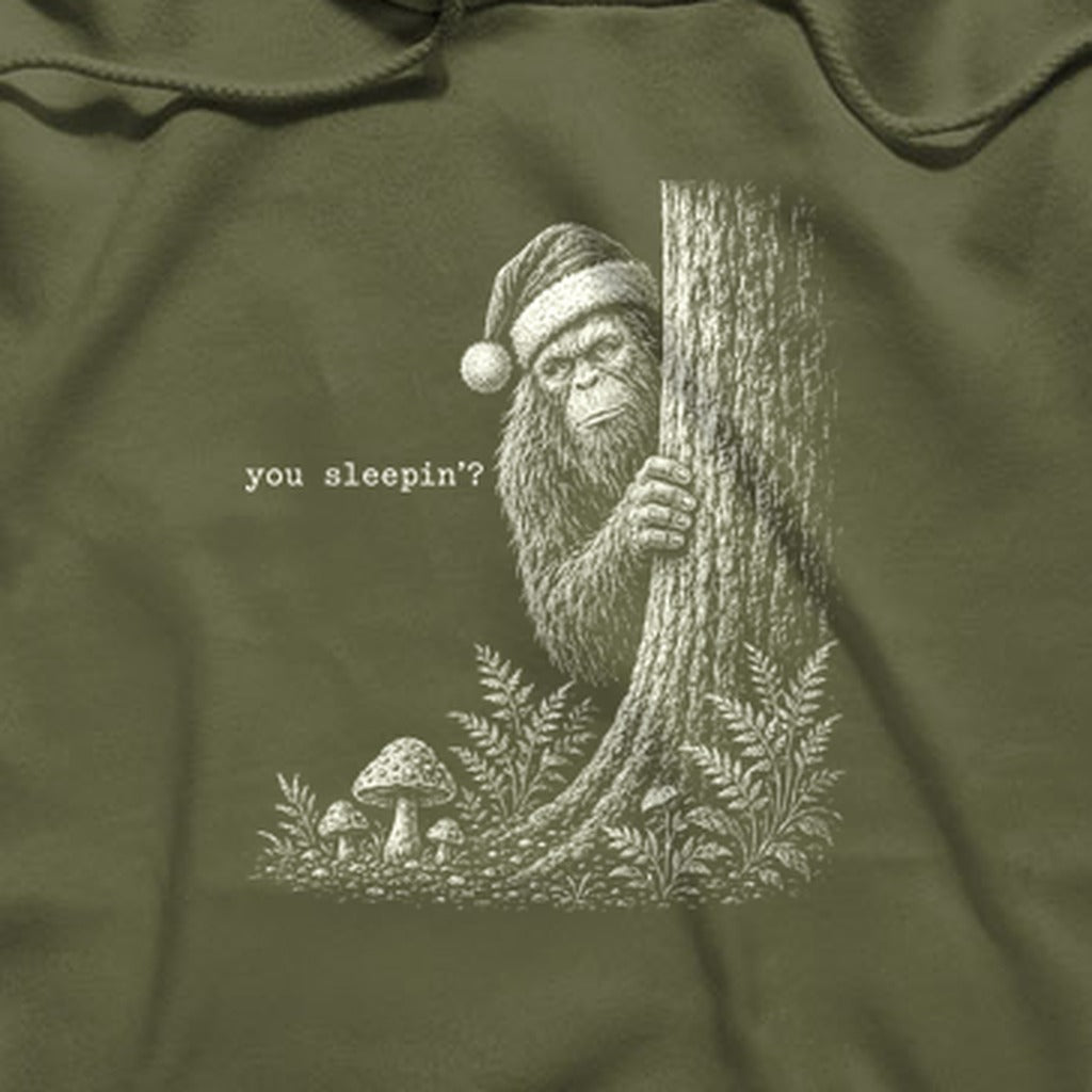 Sasquatch Santa You Sleepin Hoodie