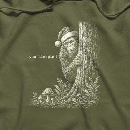 Sasquatch Santa You Sleepin Hoodie