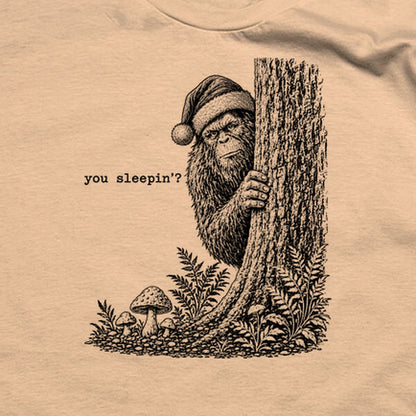 Sasquatch Santa You Sleepin T-Shirt