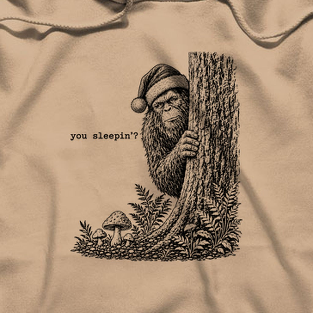 Sasquatch Santa You Sleepin Hoodie