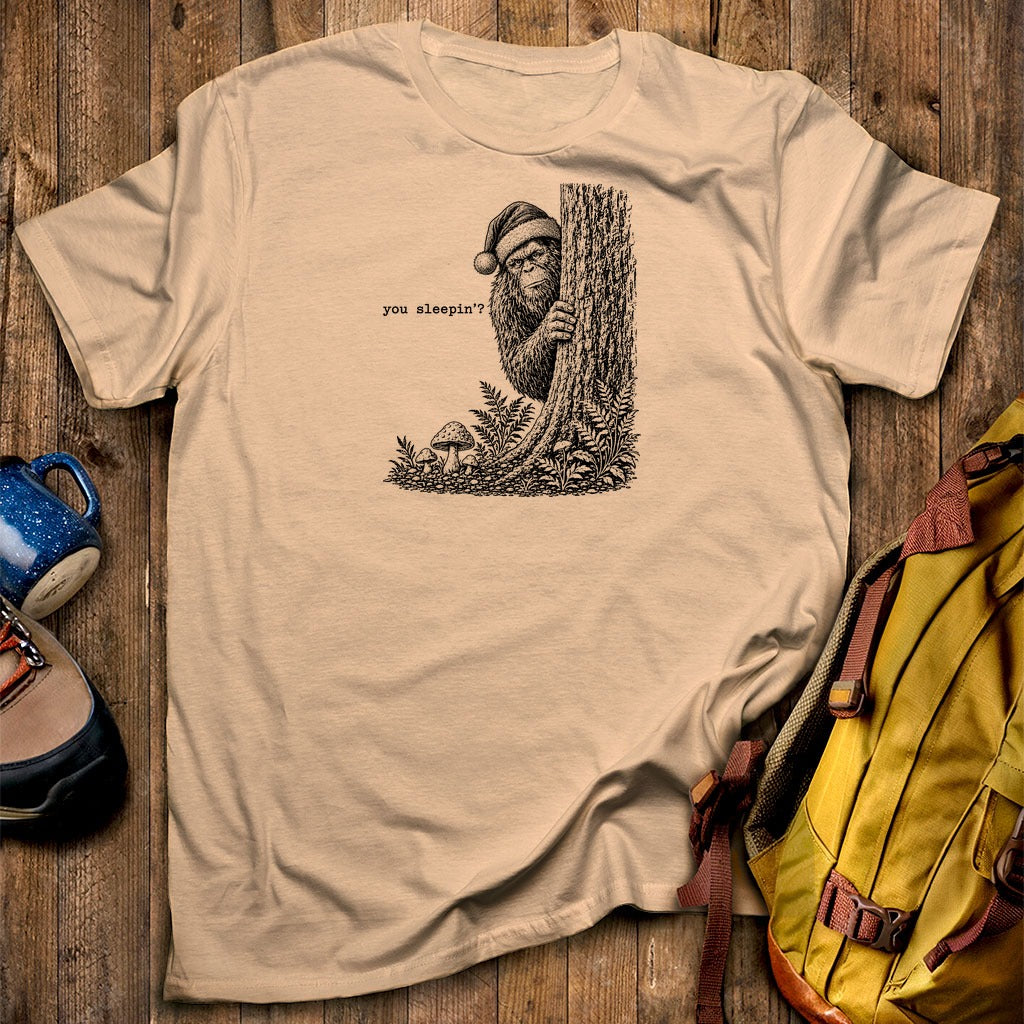 Sasquatch Santa You Sleepin T-Shirt