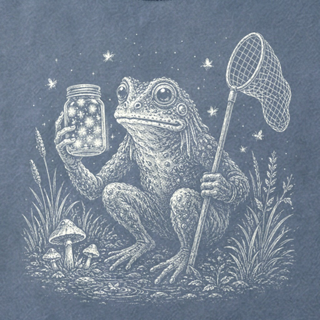 Frogman Catching Fireflies Cotton T-Shirt