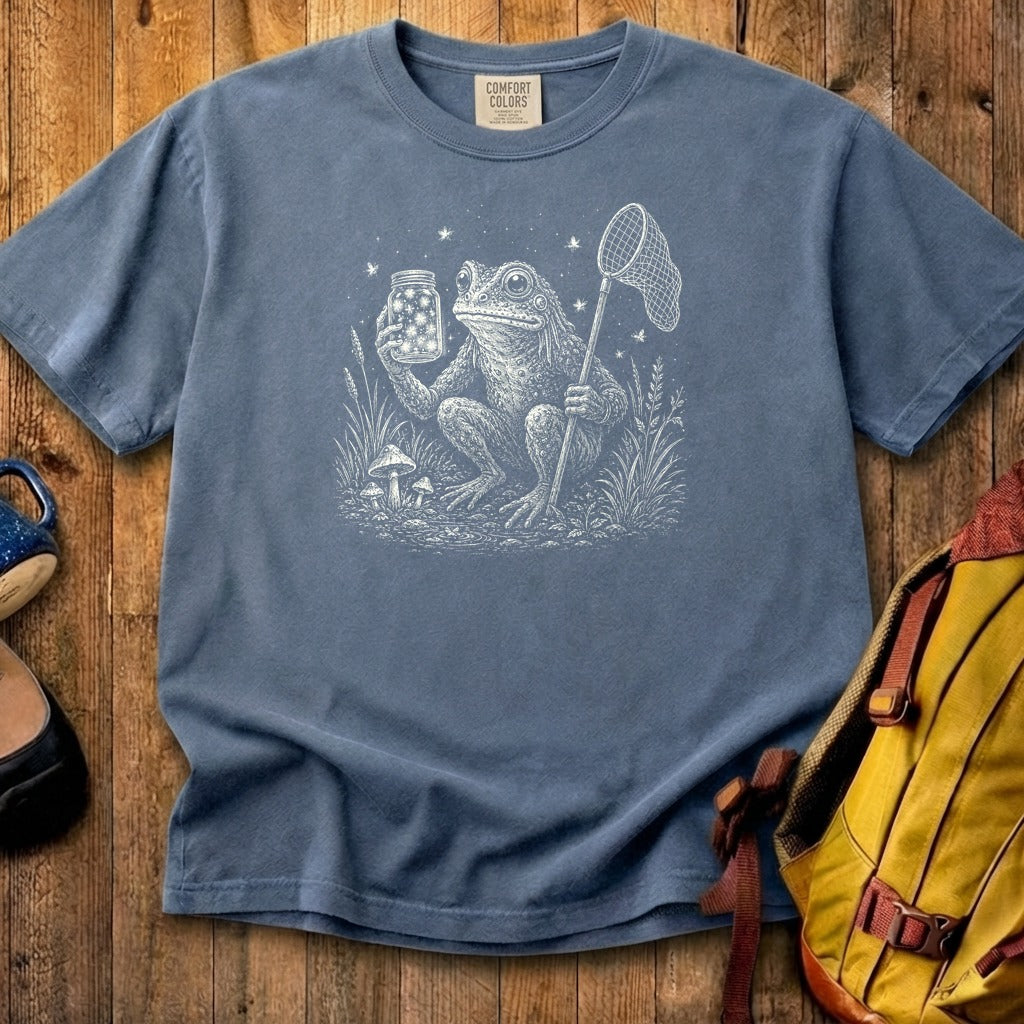 Frogman Catching Fireflies Cotton T-Shirt