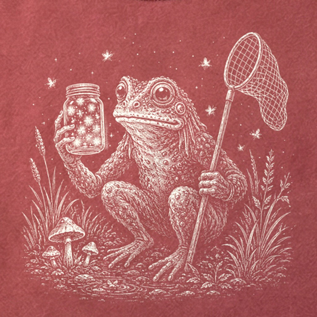 Frogman Catching Fireflies Cotton T-Shirt