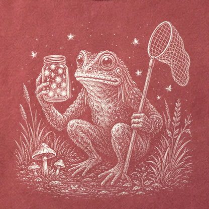 Frogman Catching Fireflies Cotton T-Shirt