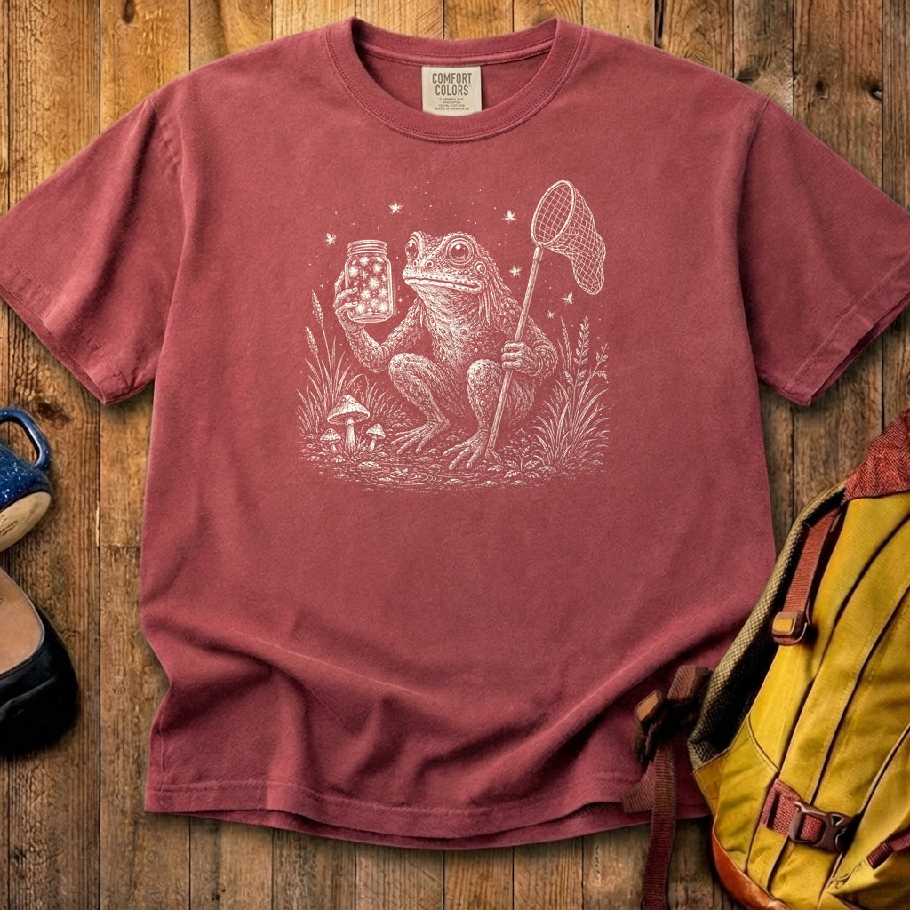 Frogman Catching Fireflies Cotton T-Shirt