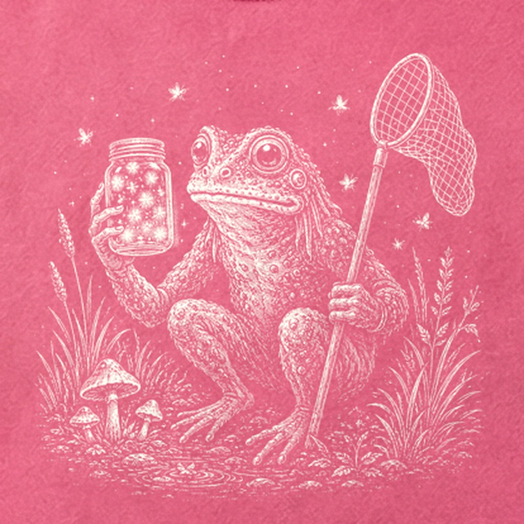 Frogman Catching Fireflies Cotton T-Shirt