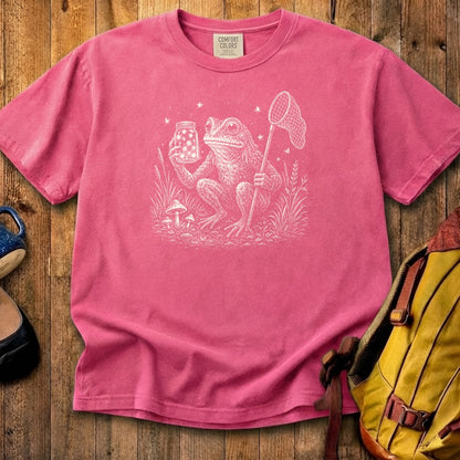 Frogman Catching Fireflies Cotton T-Shirt