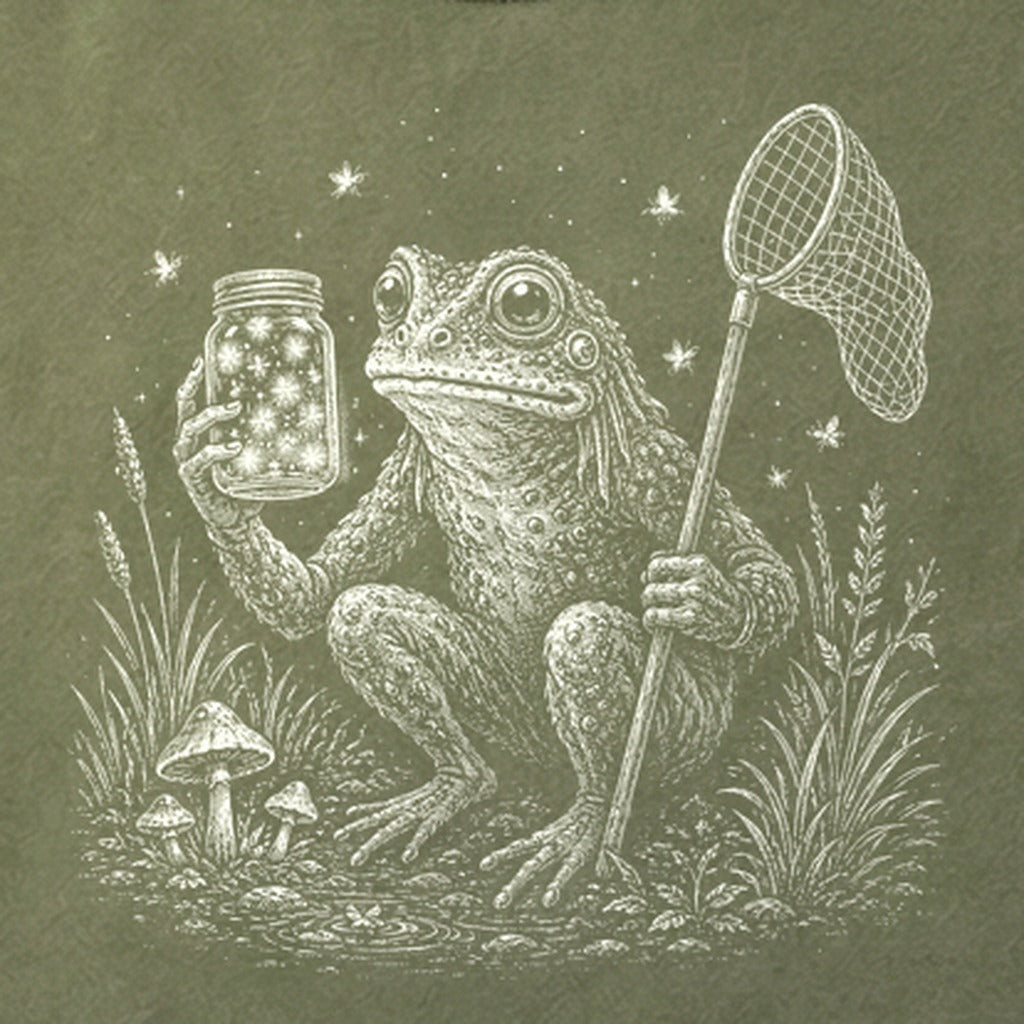 Frogman Catching Fireflies Cotton T-Shirt