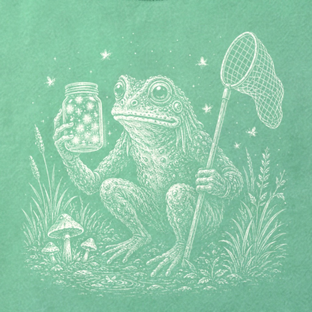 Frogman Catching Fireflies Cotton T-Shirt