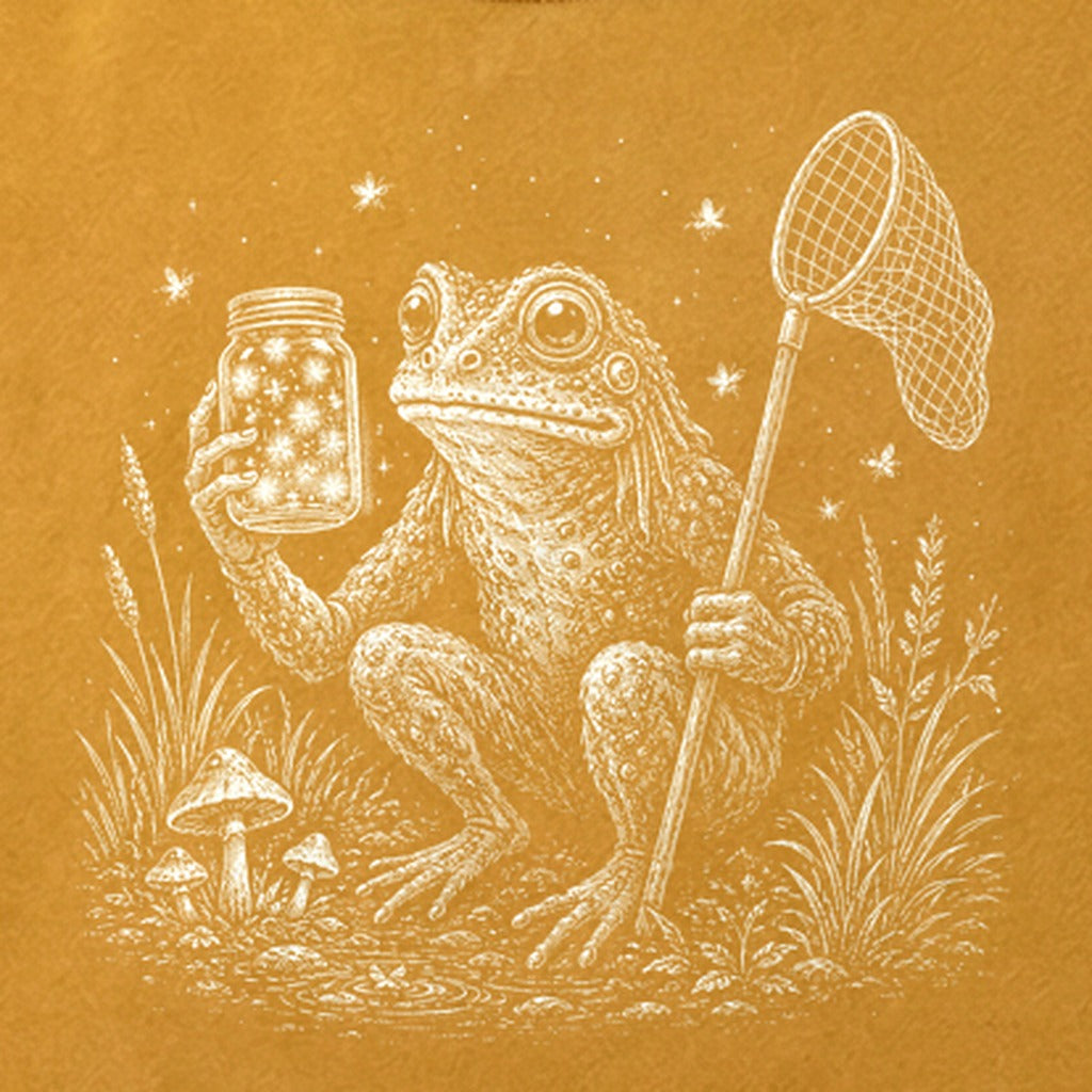 Frogman Catching Fireflies Cotton T-Shirt