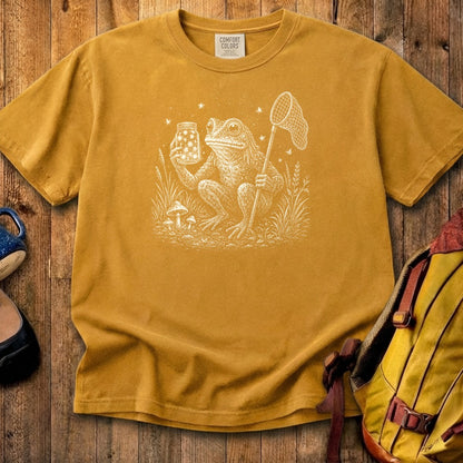 Frogman Catching Fireflies Cotton T-Shirt