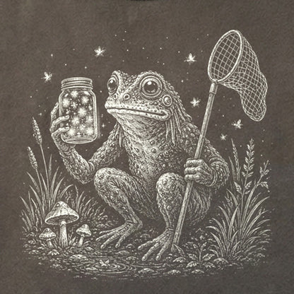 Frogman Catching Fireflies Cotton T-Shirt