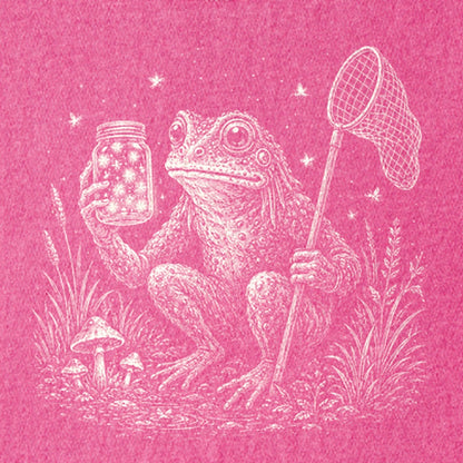 Frogman Catching Fireflies Kids Cotton T-Shirt