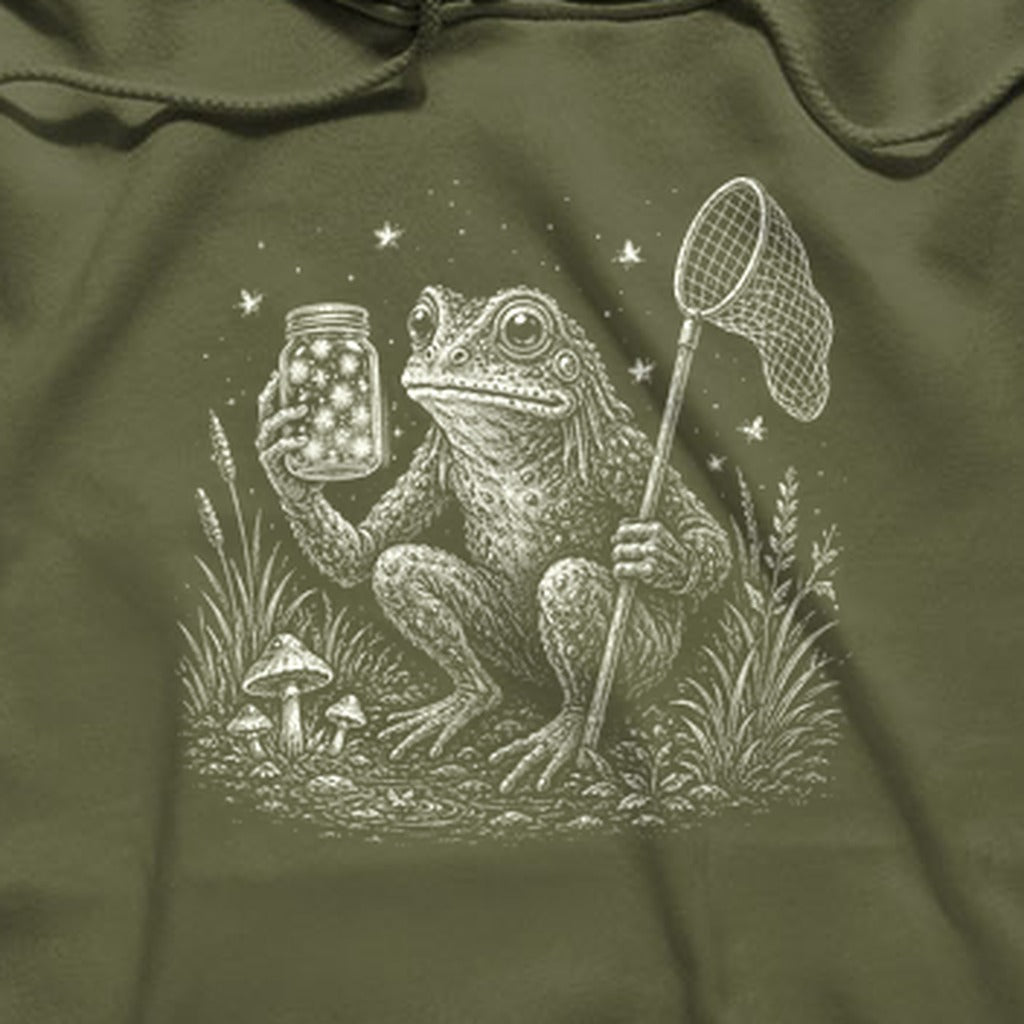 Frogman Catching Fireflies Hoodie
