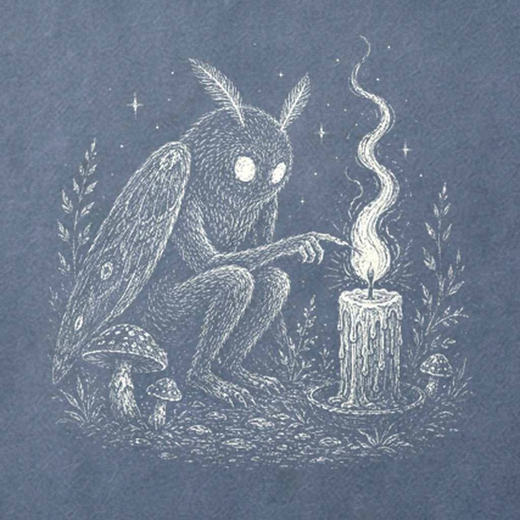 Mothman to a Flame Cotton T-Shirt