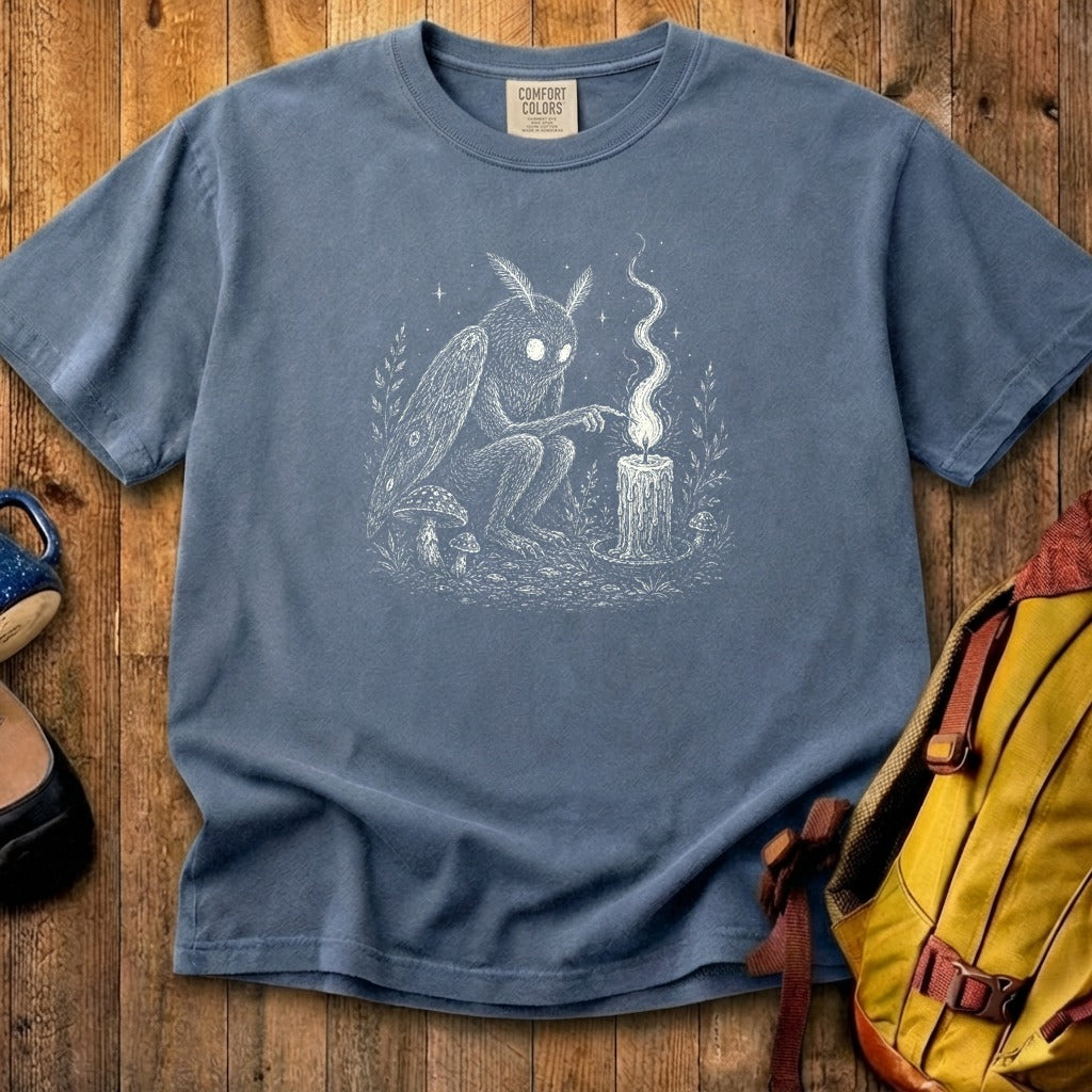 Mothman to a Flame Cotton T-Shirt