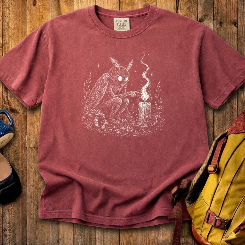 Mothman to a Flame Cotton T-Shirt