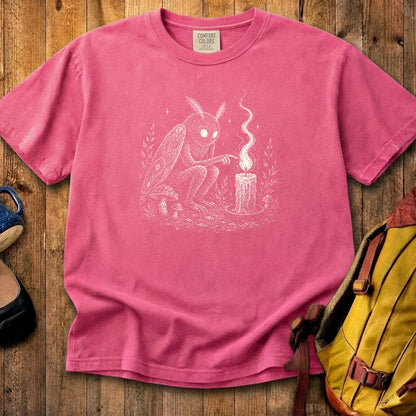 Mothman to a Flame Cotton T-Shirt
