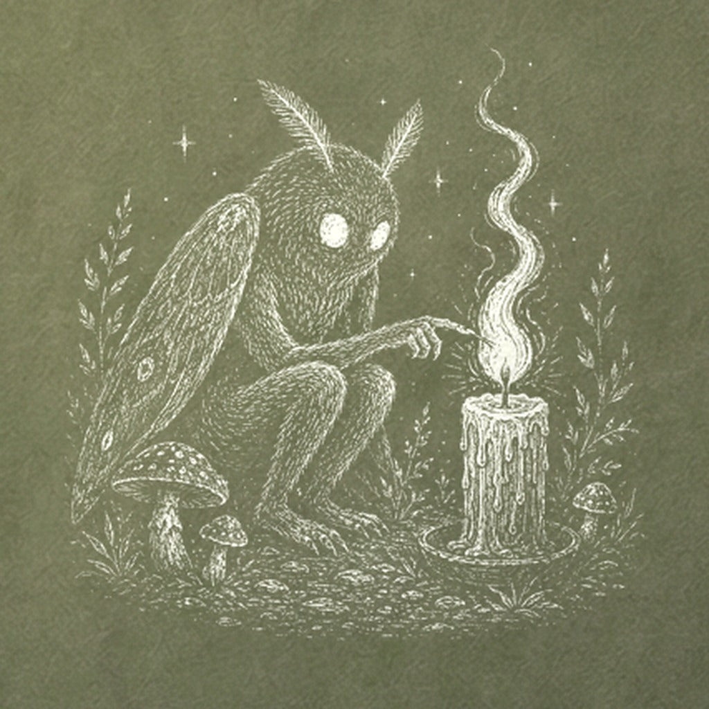 Mothman to a Flame Cotton T-Shirt