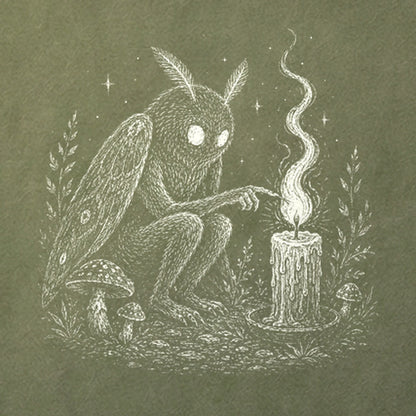 Mothman to a Flame Cotton T-Shirt