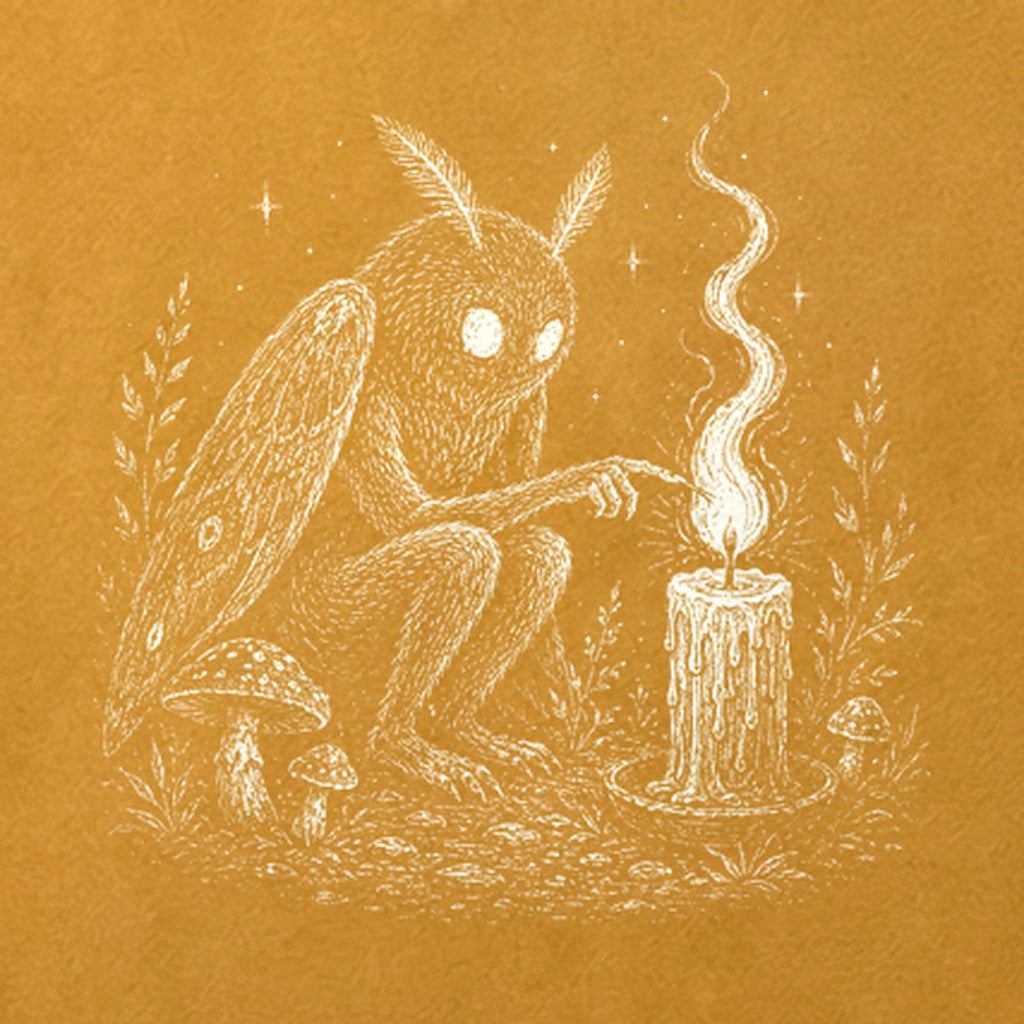 Mothman to a Flame Cotton T-Shirt