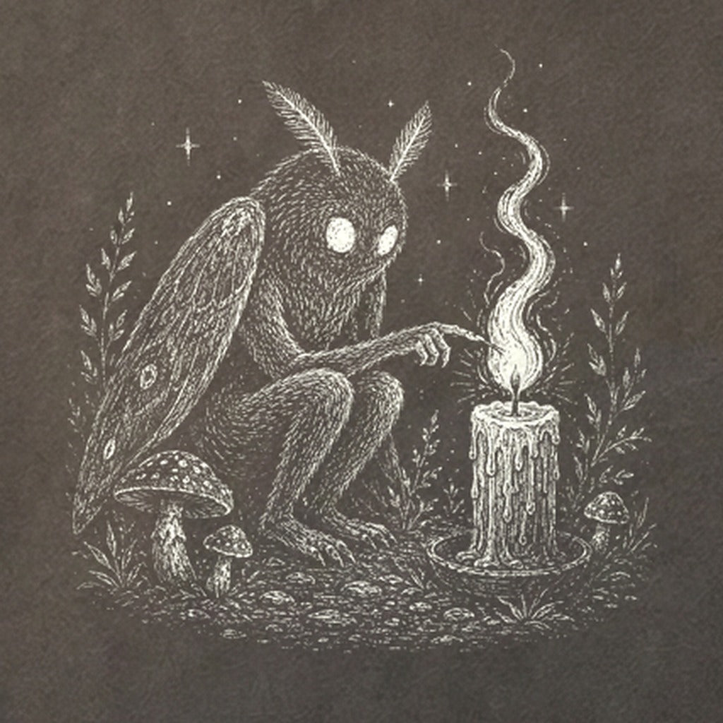 Mothman to a Flame Cotton T-Shirt