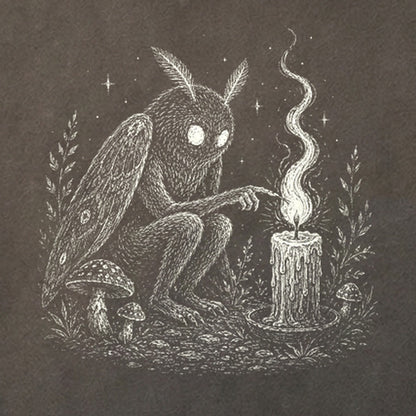 Mothman to a Flame Cotton T-Shirt