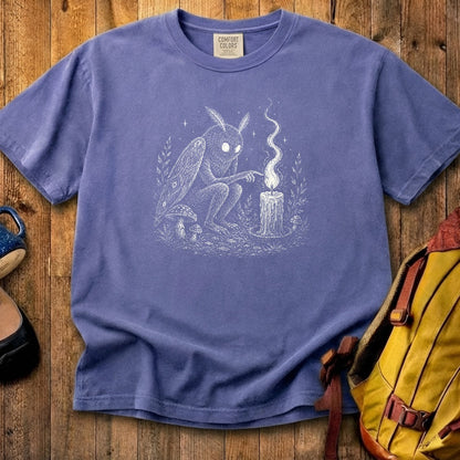 Mothman to a Flame Cotton T-Shirt