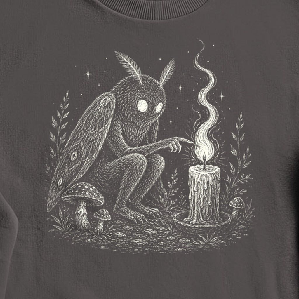 Mothman to a Flame Crewneck Sweatshirt
