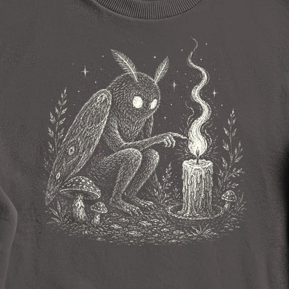 Mothman to a Flame Crewneck Sweatshirt