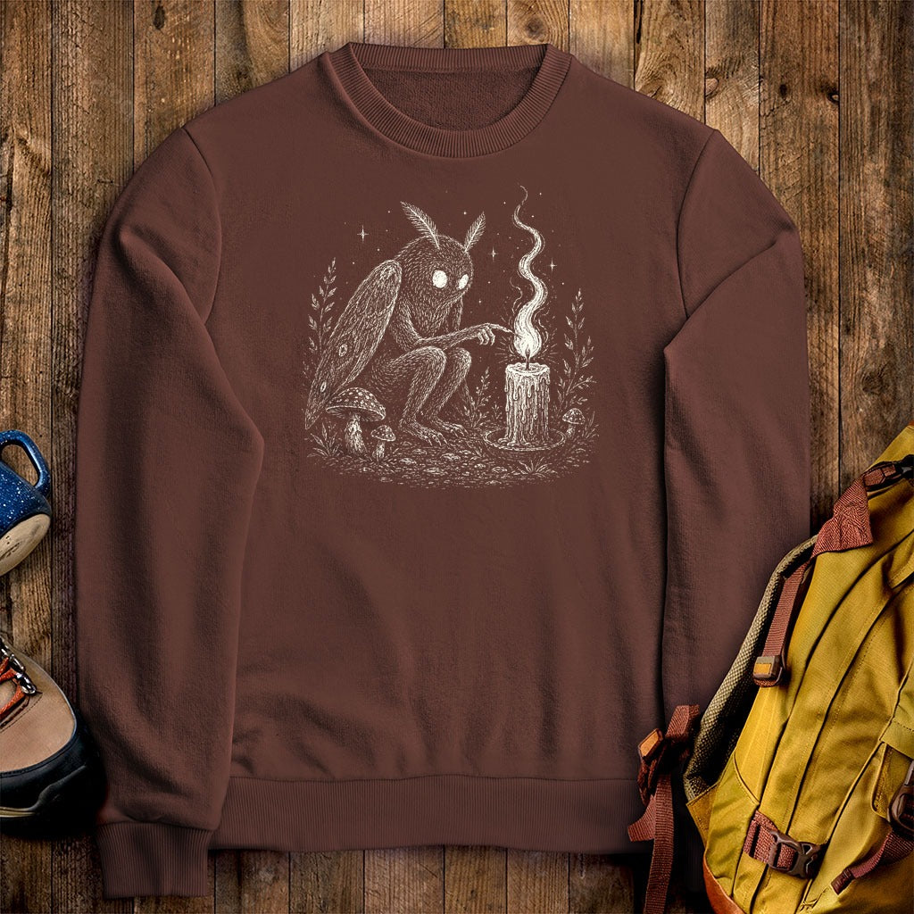 Mothman to a Flame Crewneck Sweatshirt