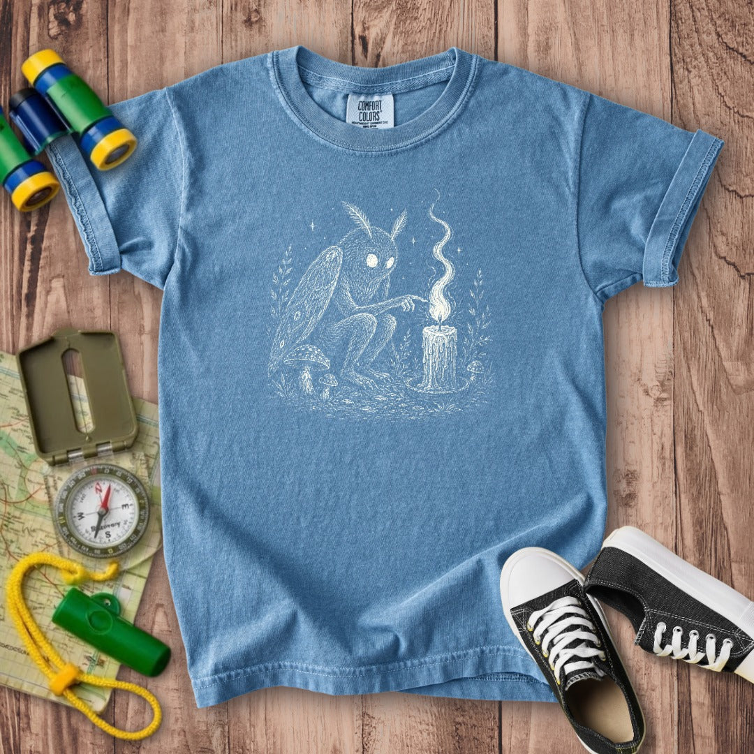 Mothman to a Flame Kids Cotton T-Shirt