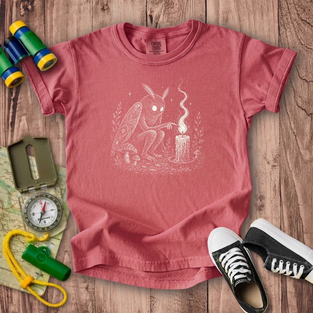 Mothman to a Flame Kids Cotton T-Shirt