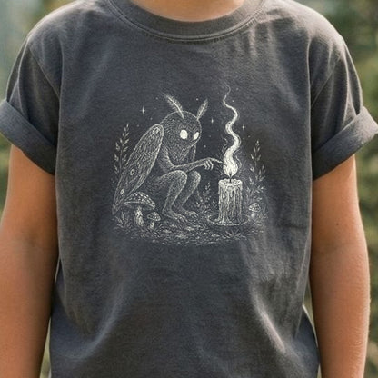 Mothman to a Flame Kids Cotton T-Shirt