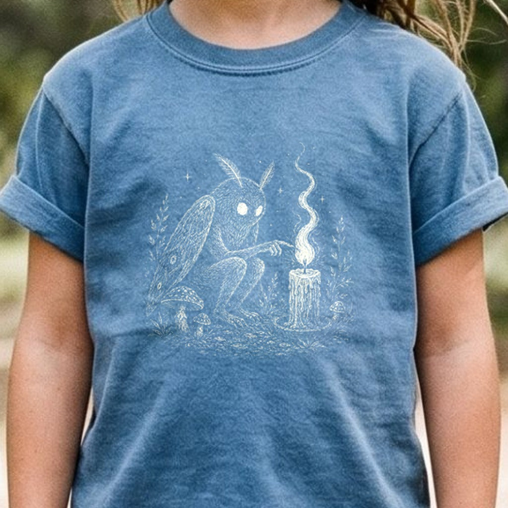 Mothman to a Flame Kids Cotton T-Shirt