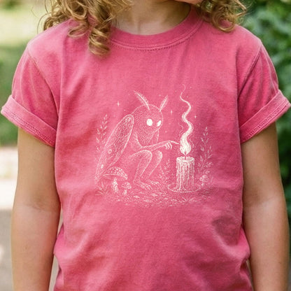 Mothman to a Flame Kids Cotton T-Shirt