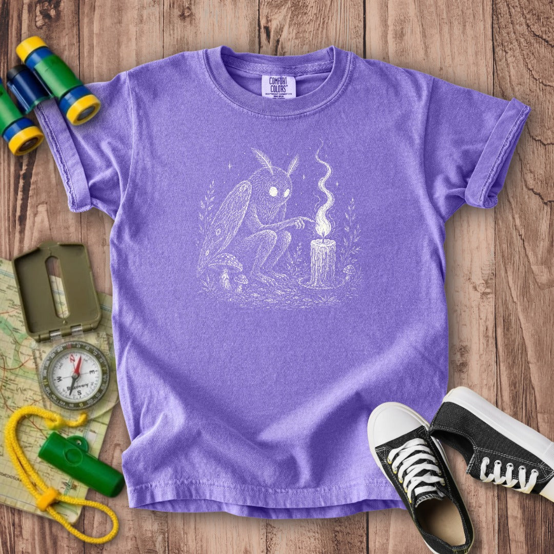 Mothman to a Flame Kids Cotton T-Shirt