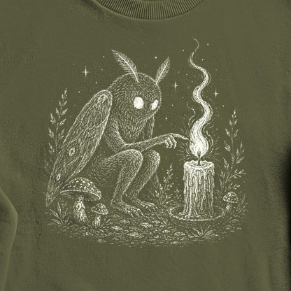 Mothman to a Flame Crewneck Sweatshirt