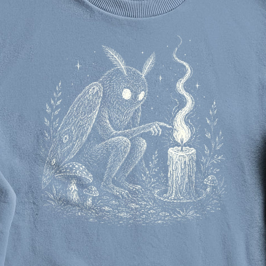 Mothman to a Flame Crewneck Sweatshirt