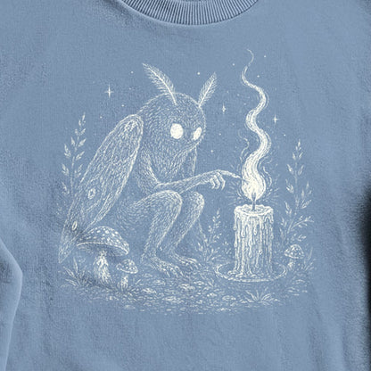 Mothman to a Flame Crewneck Sweatshirt