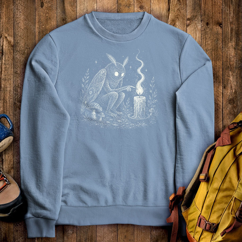 Mothman to a Flame Crewneck Sweatshirt