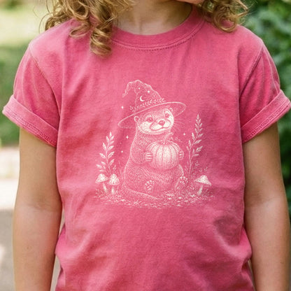 Witchy Otter Kids Cotton T-Shirt