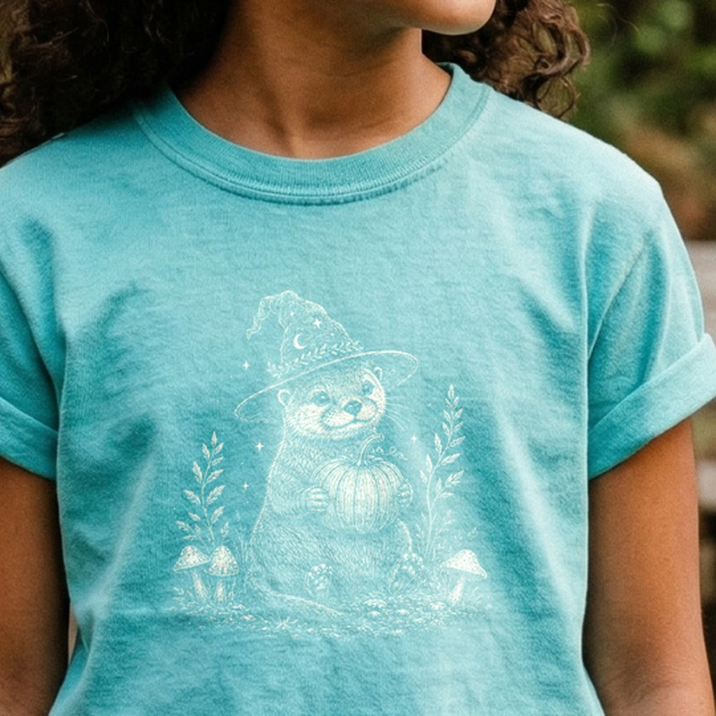 Witchy Otter Kids Cotton T-Shirt