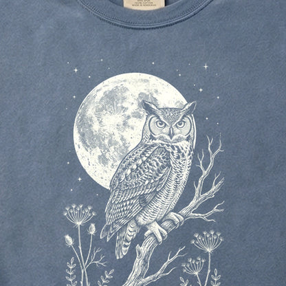 Moonlit Owl Cotton T-Shirt