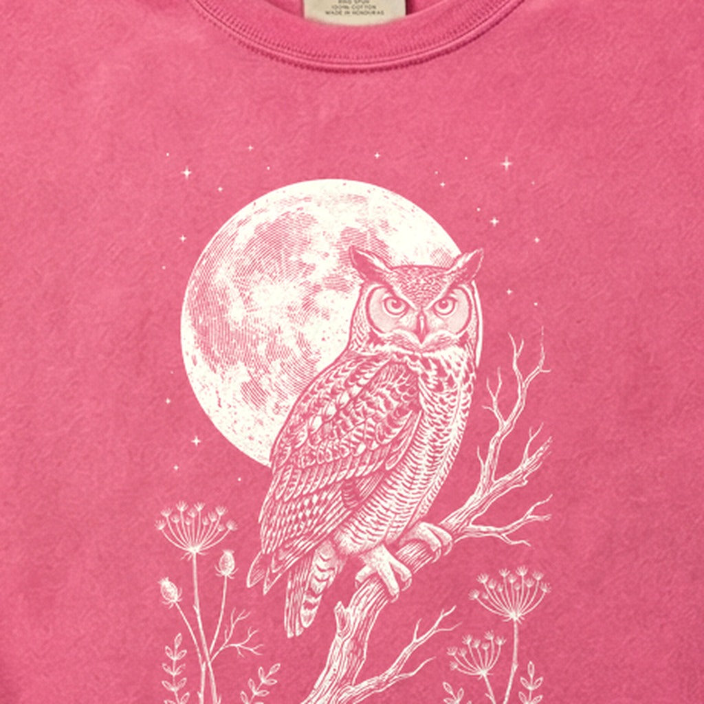 Moonlit Owl Cotton T-Shirt
