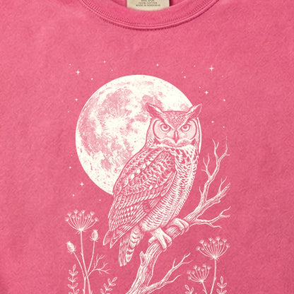 Moonlit Owl Cotton T-Shirt